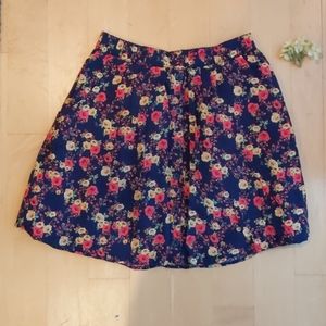 Forever 21 Button-up Floral Skirt Size S